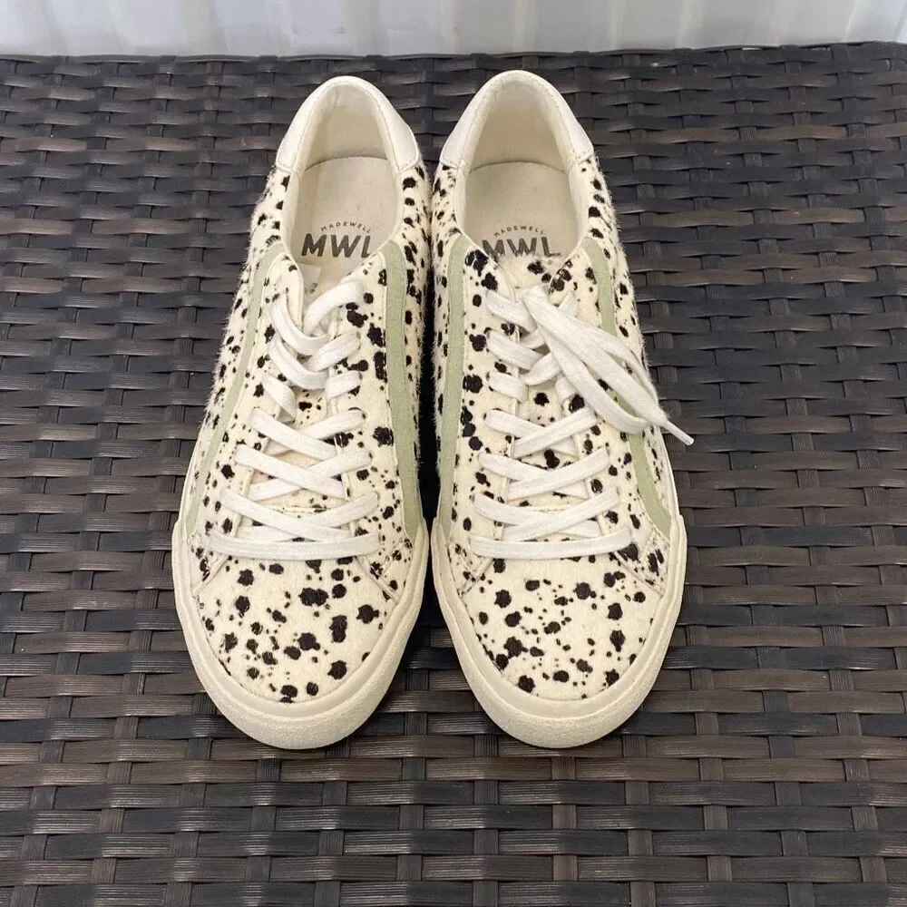 Madewell sidewalk splatter paint calf hair sneakers women’s size 8